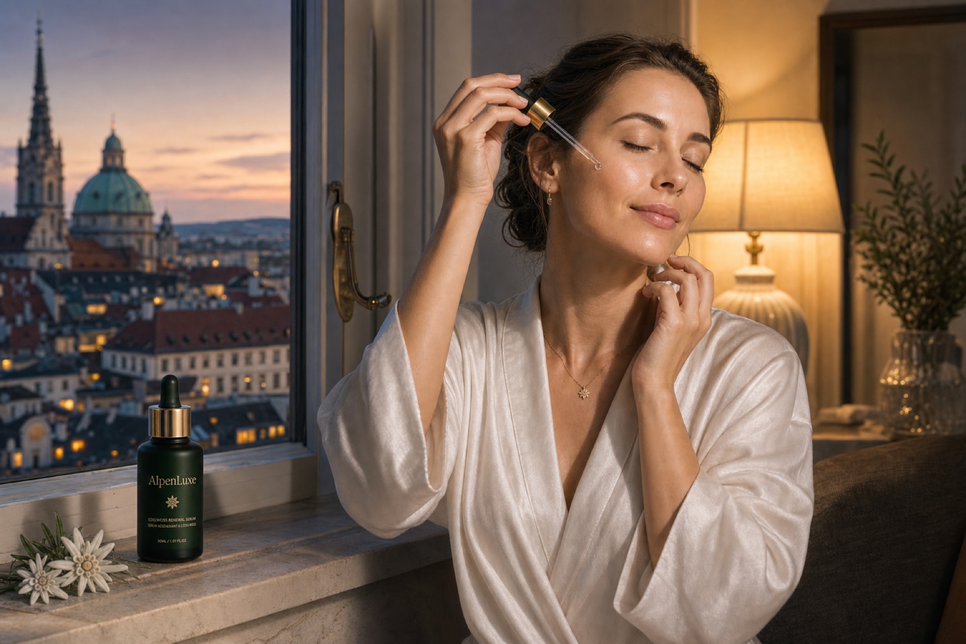 Abendroutine mit Alpine Renewal Serum